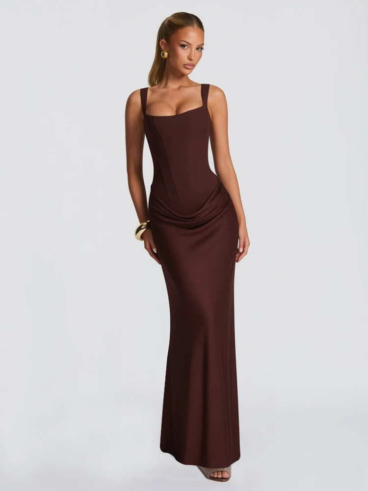 Mingmingxi White Sexy Corset Maxi Dress Party Outfit Women’s Evening Dress Long Black Dinner Ball Gown Elegant Prom Dresses