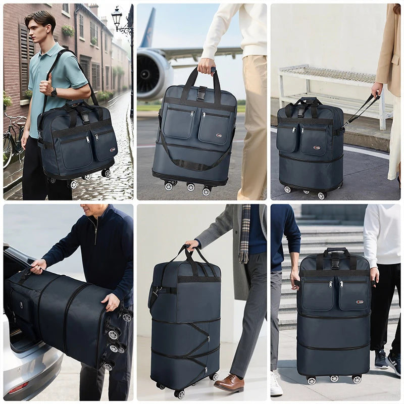 30/36/40 Inch Foldable Expandable Suitcase Bag Water-resistant Large Capacity Rolling Travel Luggage Bag For Moving Storage