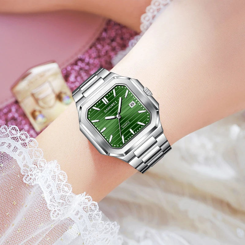BANGWEI Women's wristwatch casual fashion luxury quartz Ladies clock luminous calendar vintage elegant Watch women montre femme