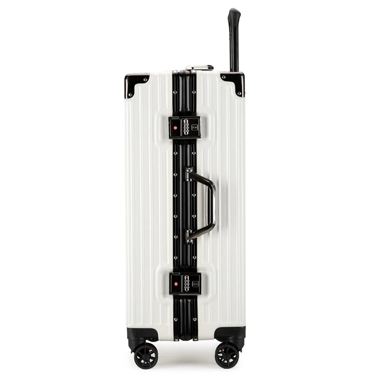 Luggage Suitcase Aluminum Frame 20 Trolley Case Universal Wheels 24 Female Male Students 26 Durable Password 28inch Leather Case