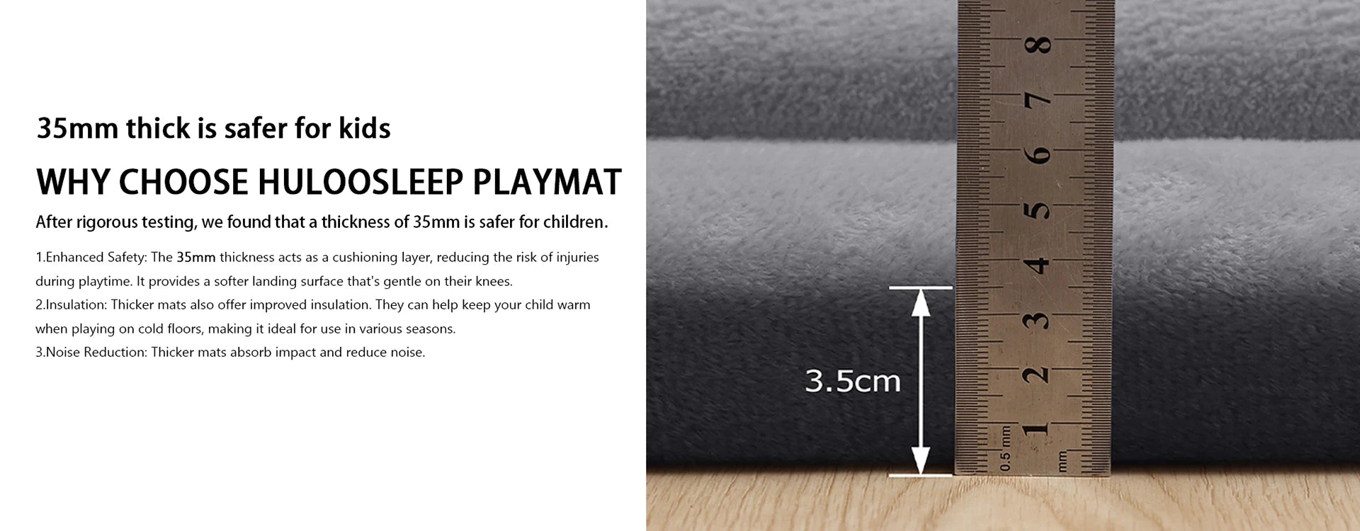 Huloosleep 4 Colors Baby Crawling Play Mats Non-Slip Thick Soft Foam Baby Activity Rug Gym Baby Carpet Mother+Kids Area Rug