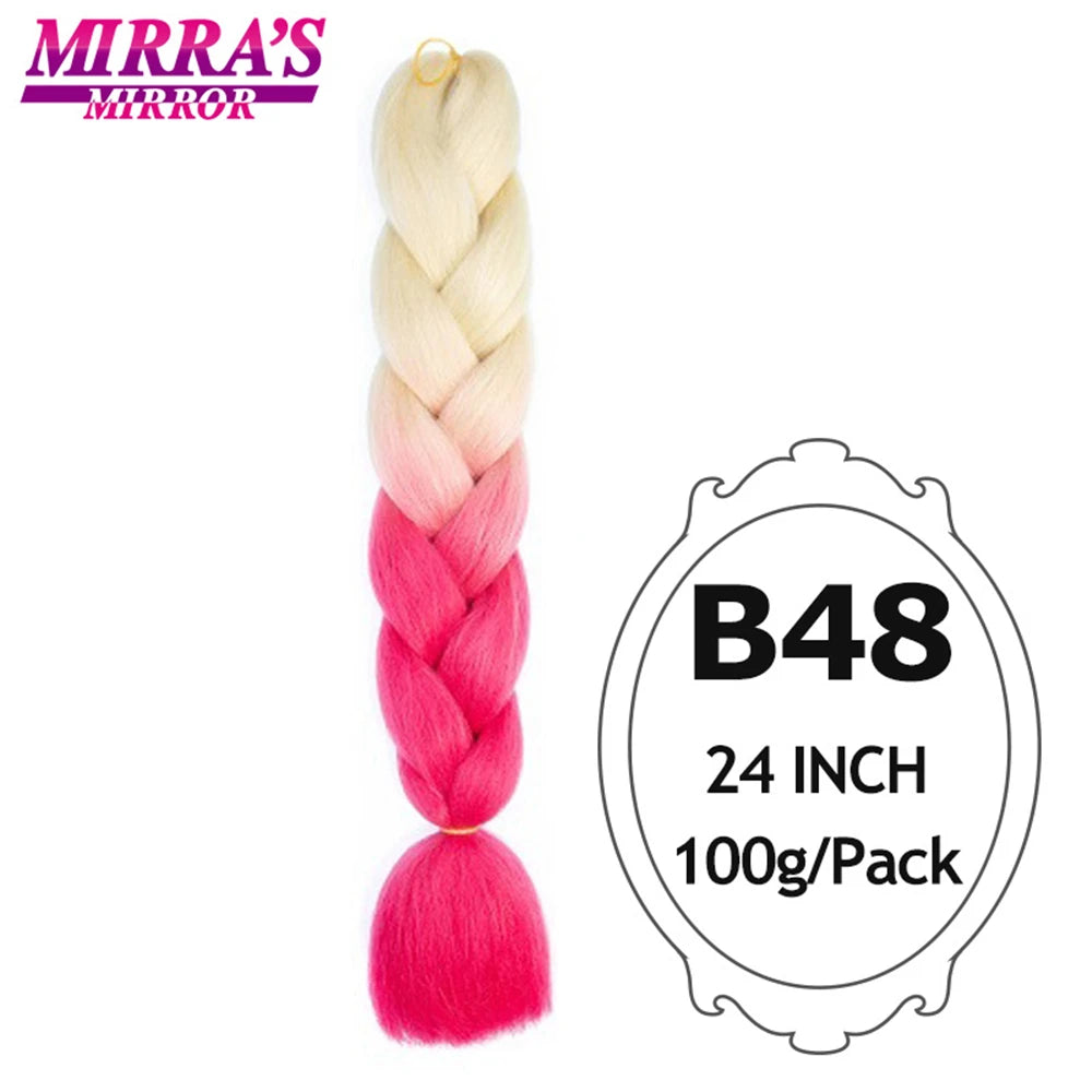 Colorful Jumbo Braiding Hair Extensions For Box Braids Synthetic Hair for Afro Braids Ombre Jumbo Braid Hair DIY Crochet Braid