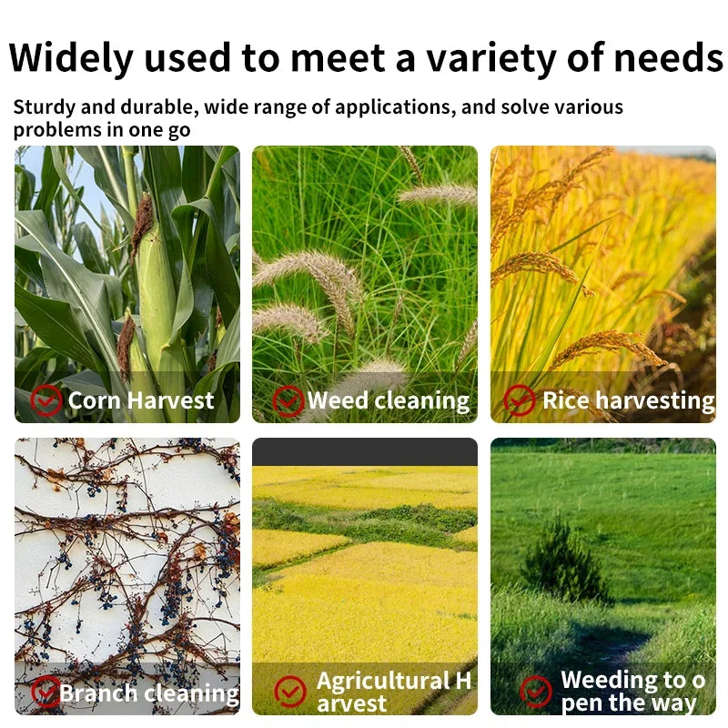 Manual Grass Sickle – Long-Handle Stainless Steel Weeding Tool