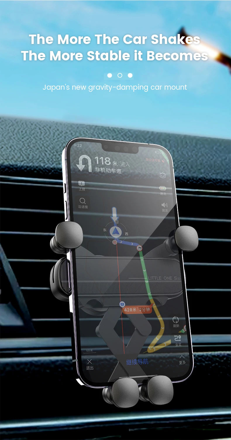 Gravity Car Phone Holder Air Vent Mount Cell Phone Holder in Car Mobile Support For iPhone 13 12 Xiaomi Universal GPS Stand