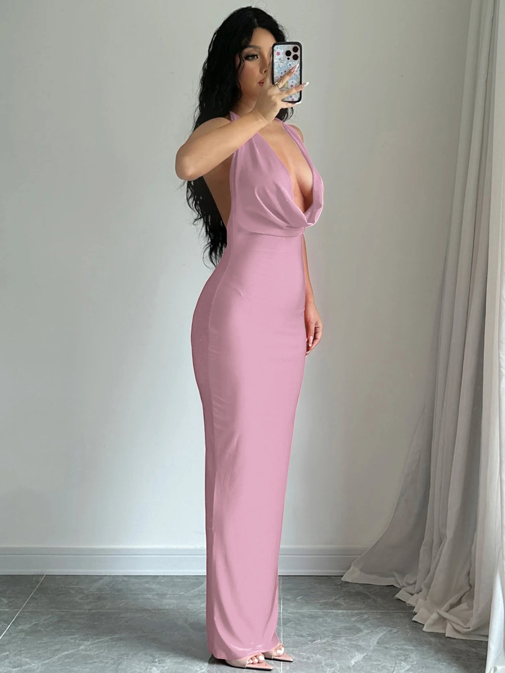 Dulzura Autumn Women Halter Backless Midi Dress For Women Bodycon Sexy Party Elegant Outfits Evening Birthday Clothes Y2K 2024