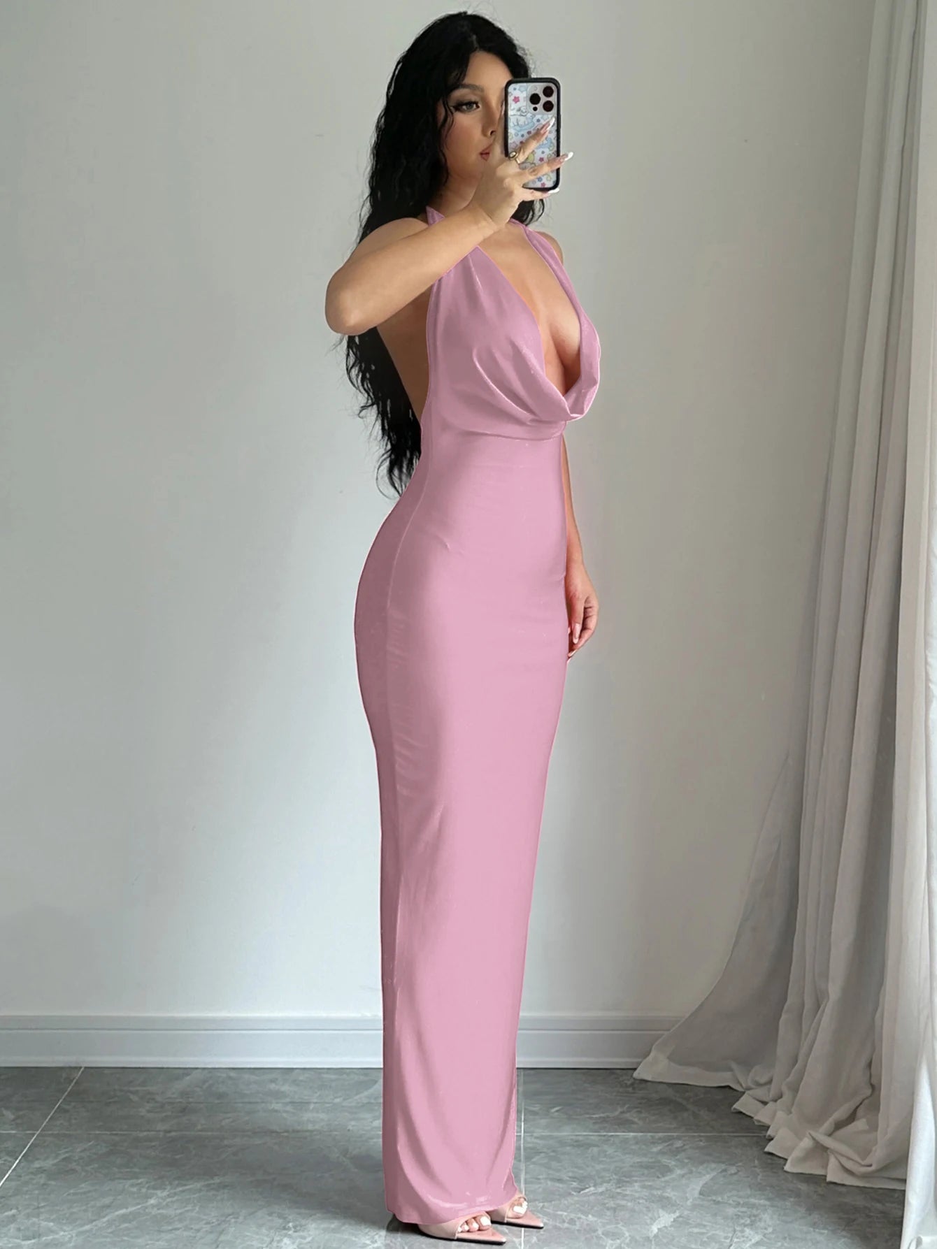 Dulzura Autumn Women Halter Backless Midi Dress For Women Bodycon Sexy Party Elegant Outfits Evening Birthday Clothes Y2K 2024