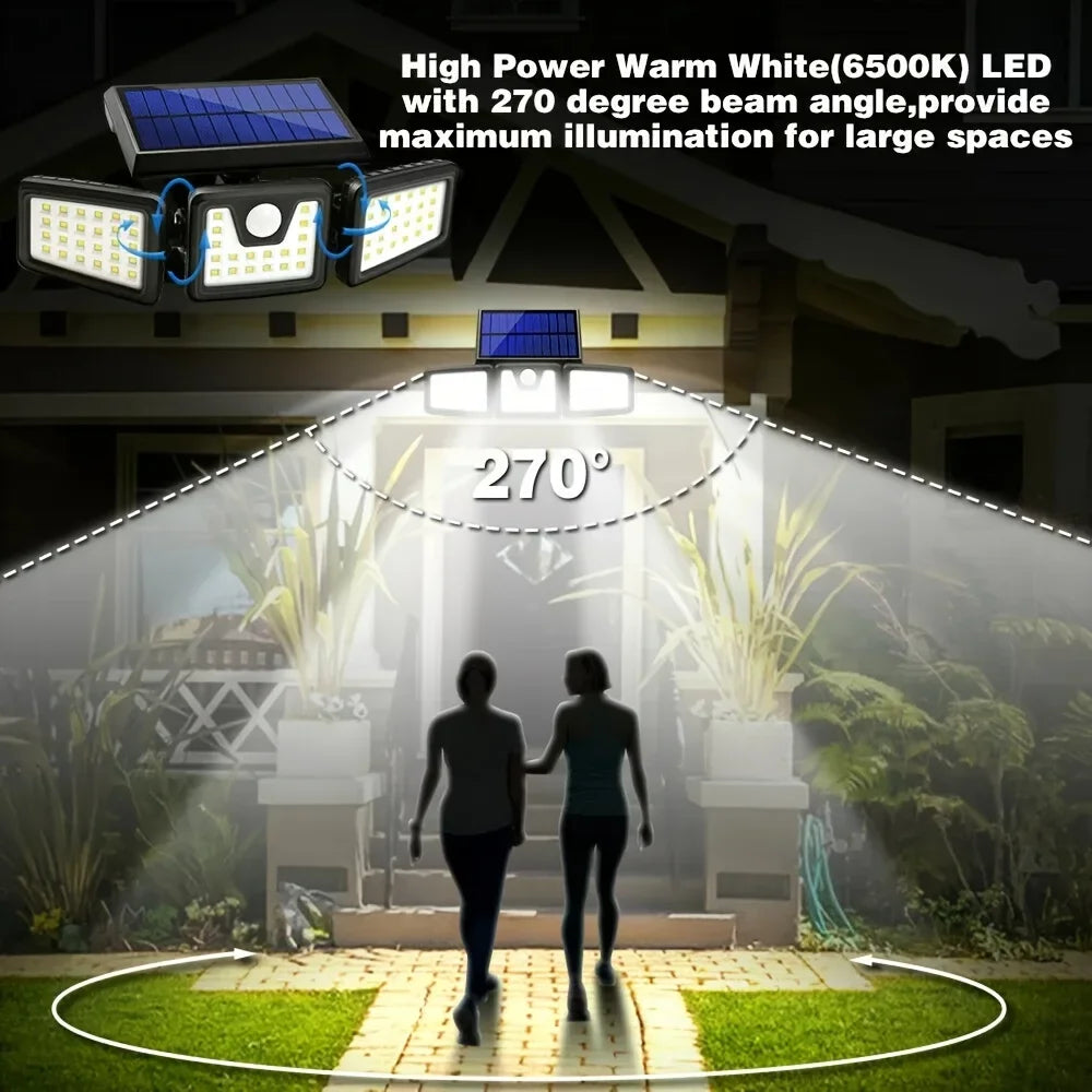Solar Motion Sensor Flood Light (Octagonal, Adjustable Head)