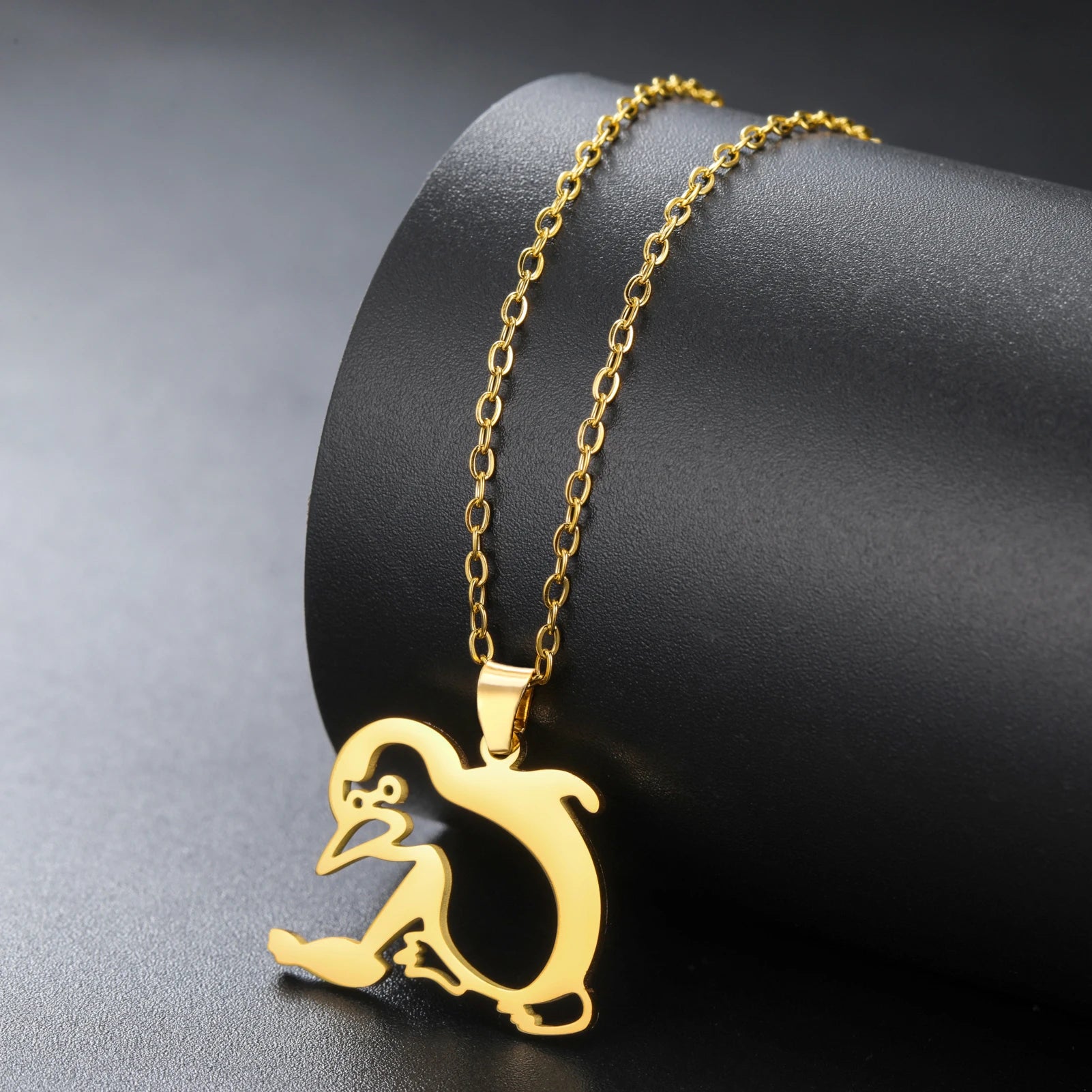 Walking Penguin Pendant Necklace | Stainless Steel Animal Chain for Women