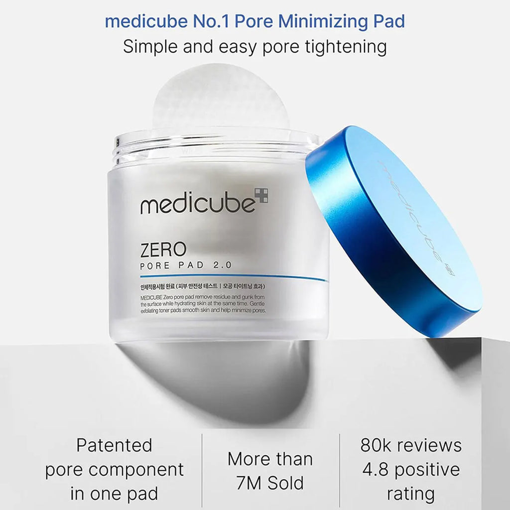 Medicube ZERO PORE PAD 2.0,Essence-Saturated,Pore Cleansing,Hydrating&Soothing,Oily/Combination Skin Care,K-Beauty,Korean Makeup