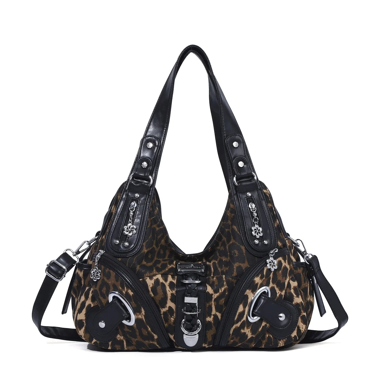 Angelkiss Women Handbags Leopard Shoulder Bag Top-handle Handbag Fashion Satchel Dumpling Shoulder Bag Tote Hobos Large Purse