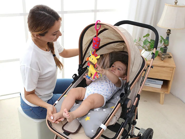 Newborn Baby Sensory Hanging Rattles Soft Early Learning Toys Kids Plush Stroller Infant Car Bed Crib with Teether for Toddlers