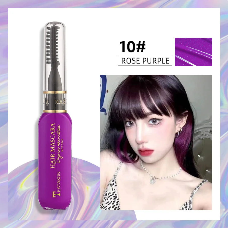 13 Colors One-off Hairs Color Disposable Hair Coloured Mascara Beauty Tool Washable Non-toxic DIY Hair Wax Blue Grey Purple