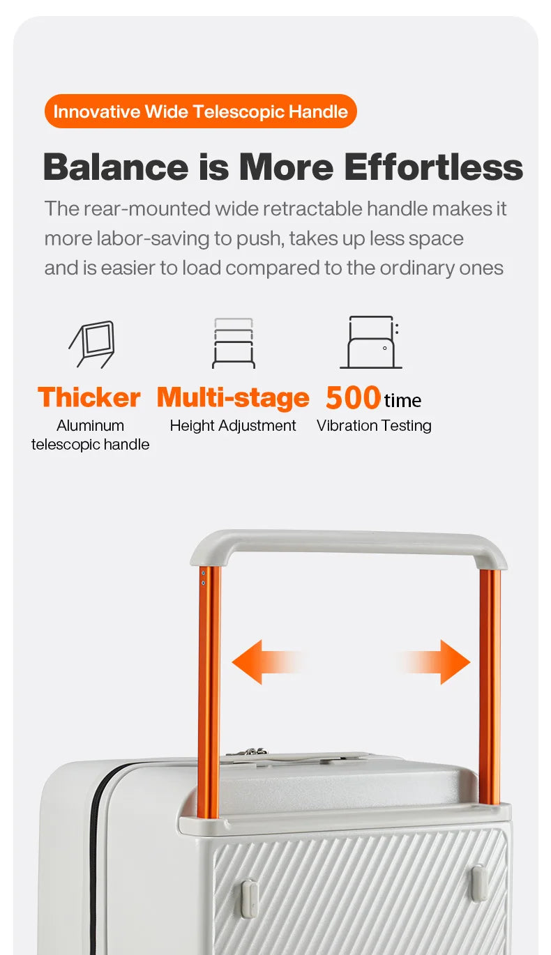 Mixi Large-Capacity Suitcase Trolley Case 26inch Checked in Hardside Rolling Wheels Luggage Wide Handle Travel Suitcases Trunk