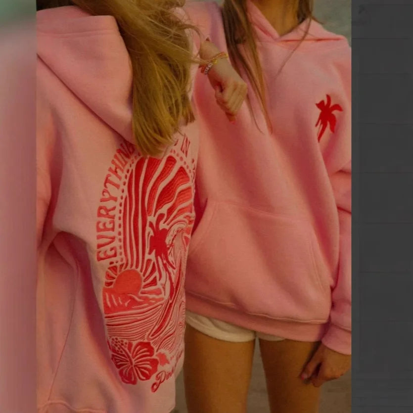 Women’s Embroidered Fleece Hoodie – Oversized Thick Winter Sweatshirt