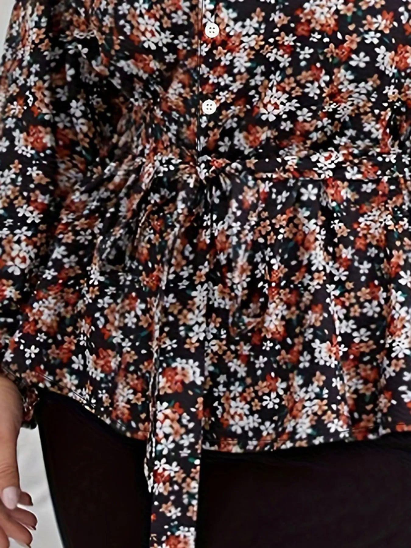 Women’s Plus Size Floral Open-Front Shirt – Prairie Chic Lightweight Blouse (1XL–5XL)