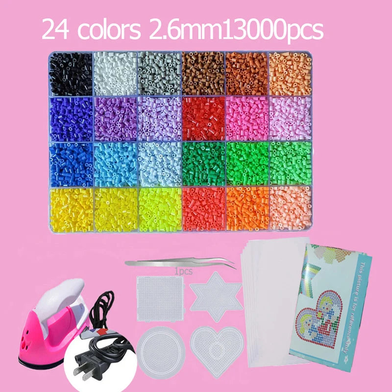 Hama Beads Box Embalagem Thermal mosaic Ferro Educação Beads, Ironing beads Fuse Beads Brinquedo DIY, 24 48 72 Cores 2.6MM 5MM