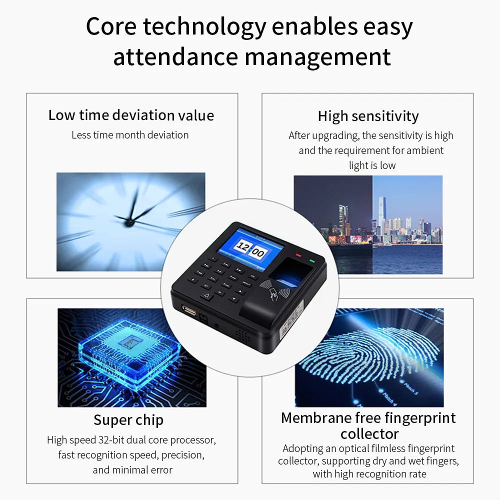 Asia-Teco M10H Fingerprint Time & Access Terminal (2.4" TFT)
