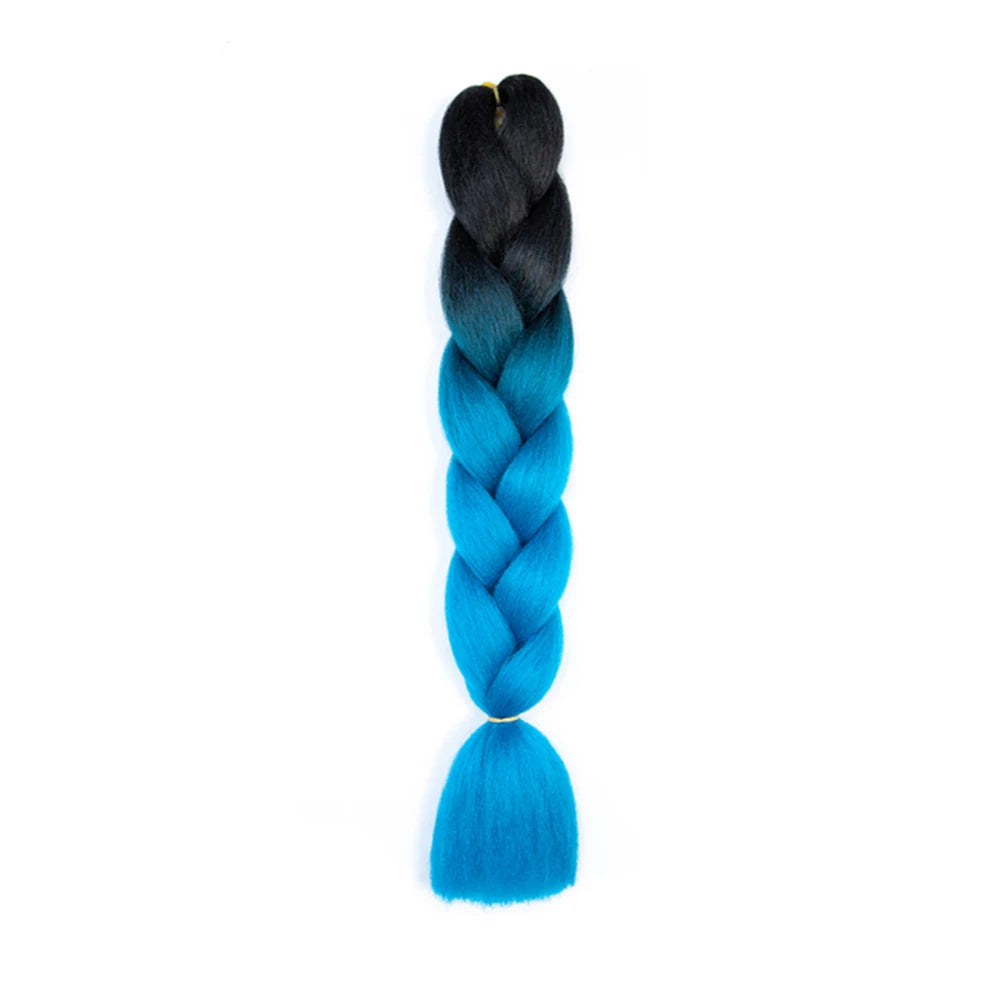 Jumbo Braids Extensions — 24" Synthetic Kanekalon Yaki Straight (Afro Ombre Piano Color)