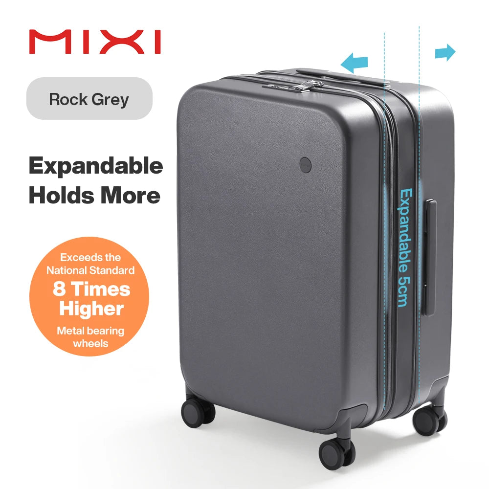 Mixi New Design Puristic Expandable Travel Luggage TSA Lock Lightweight Large Capacity PC Suitcases Spinner Wheels 20 24 26Inch