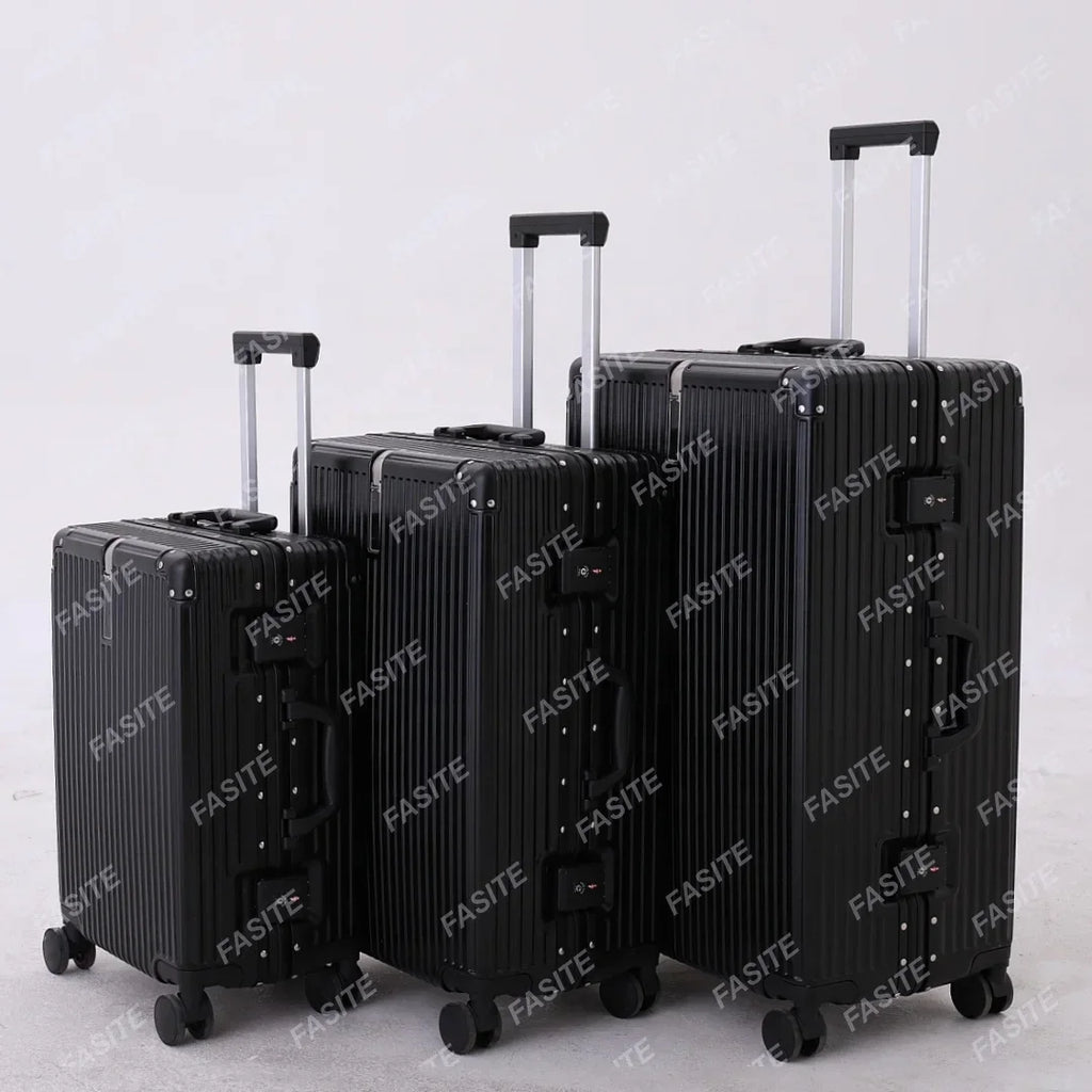 Luggage Travel Set Manufacturers Custom Aluminium 100%pc Hardshell Travel Trolley Carry on Suitcase Luggage with Wheels