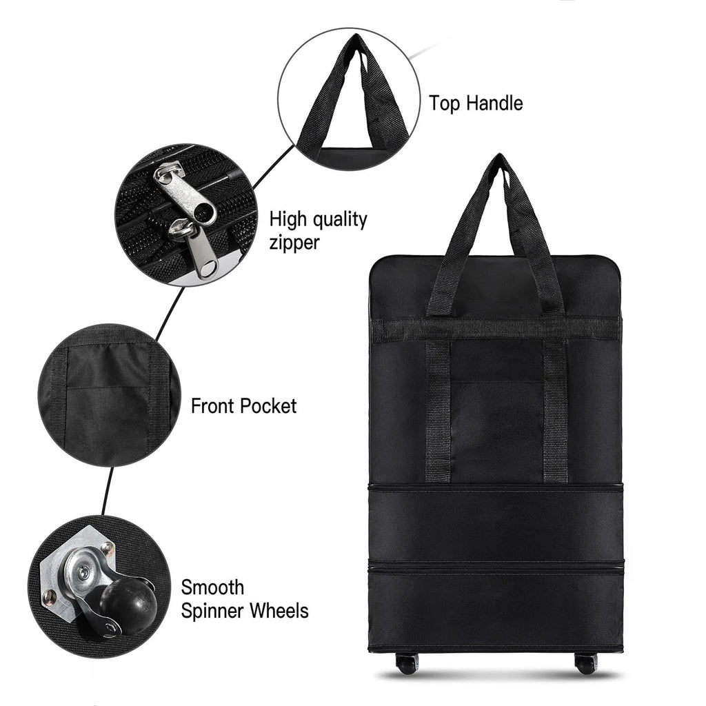 Expandable Foldable Suitcase Collapsible Rolling Travel Luggage Bag for Men Women rolling travel bag suitcase travel luggage bag