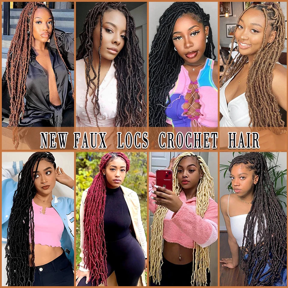 Serlity Faux Locs Extensions — 36"/24"/18" Soft Goddess Dreadlocks Crochet Hair