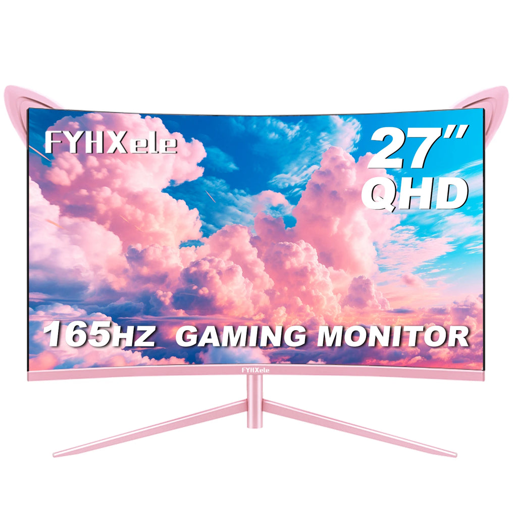 27" Curved Pink QHD Gaming Monitor — 165Hz | 1ms GTG | HDR10