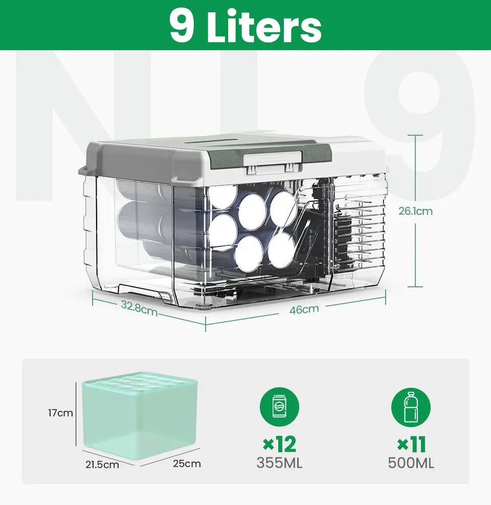 Alpicool NL9 9L Portable Refrigerator 12V/24V Small Car Fridge 100V~240V AC Electric Cooler Plug in Mini Freezer for Camping