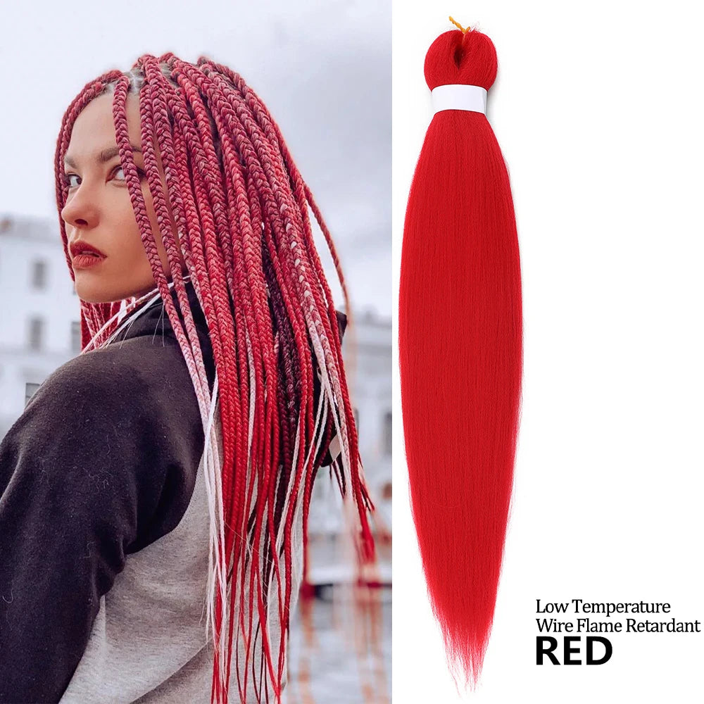 Chorliss Pre-Stretched Jumbo Braids — 24"/26" Synthetic Yaki Ombre (80–90 g, 105 Colors)