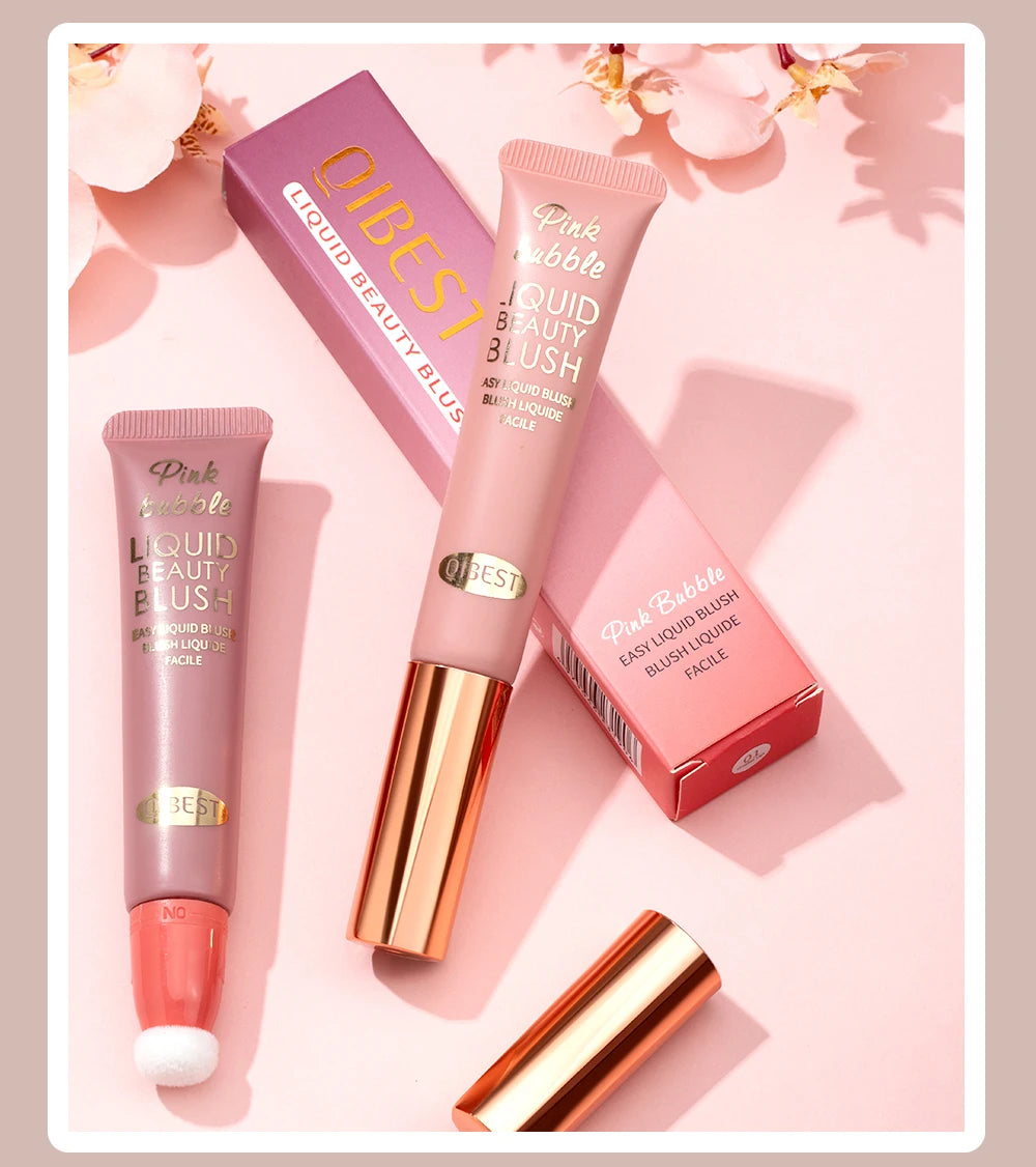 QIBEST Cushion-Applicator Liquid Blush (Waterproof, Soft-Matte)