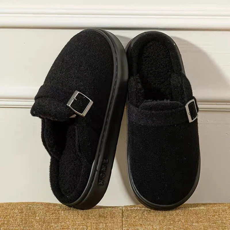 Winter Women's Slippers Home Plush Luxury Designer Woman Shoes Indoor Fluffy Fashion Platform Fuzzy Fur Slides Elegant Flat Soft