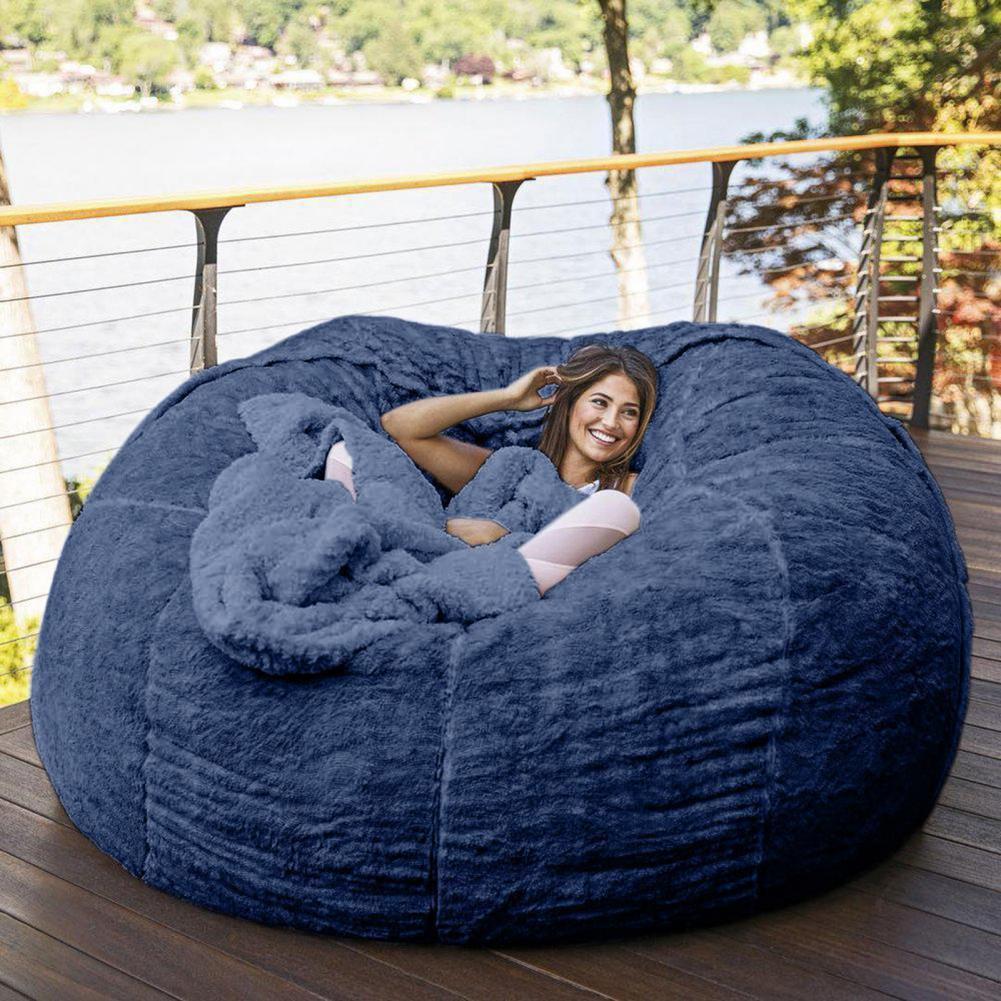 2022 New Bean Bag Sofa Bed Pouf No Filling Stuffed Giant Beanbag Relax Lounge Chair Tatami Futon Floor Seat Furniture