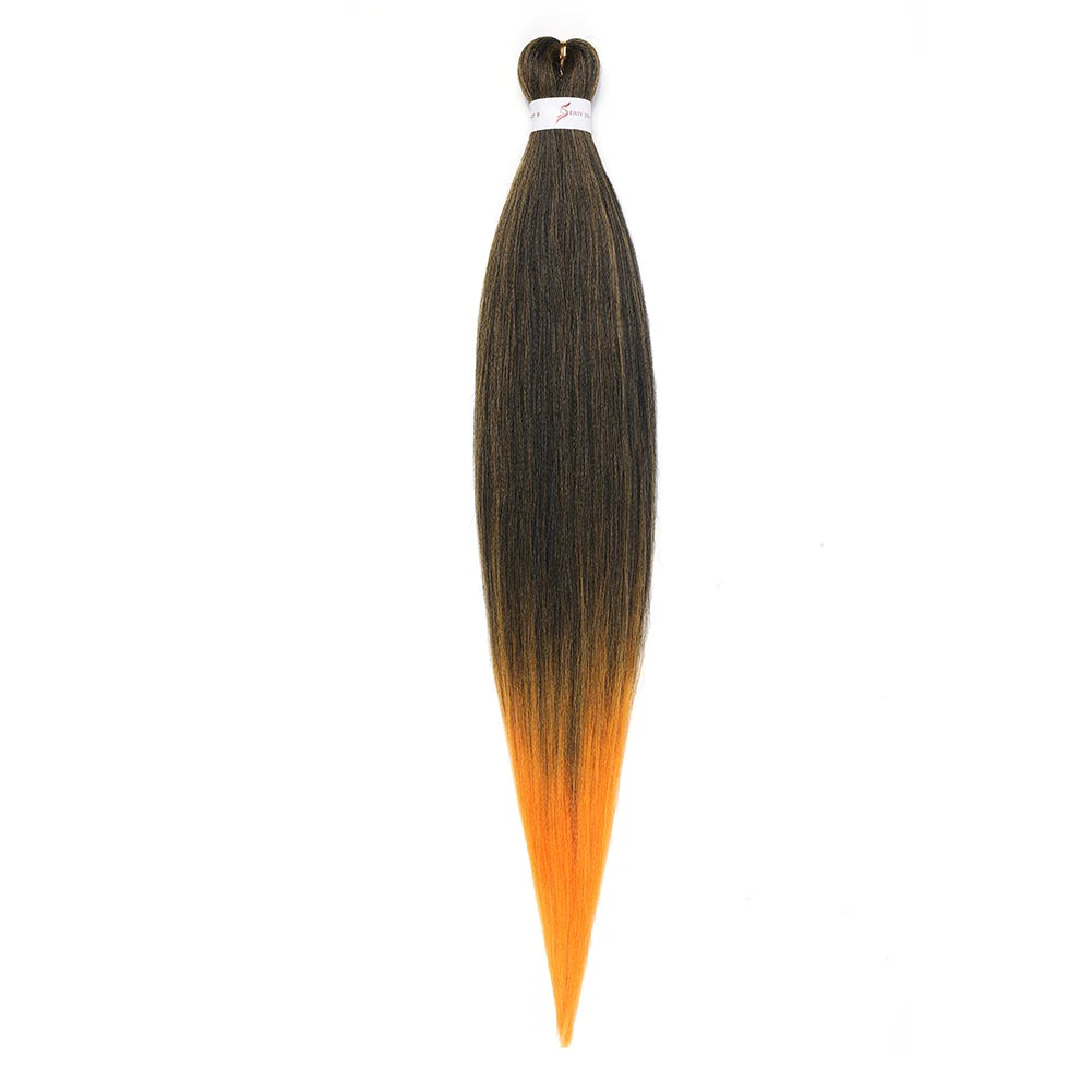 Pre-stretched Braids Hair Professional Itch Free Hot Water Setting Synthetic Fiber Ombre Yaki Texture Braid Hair Extensions