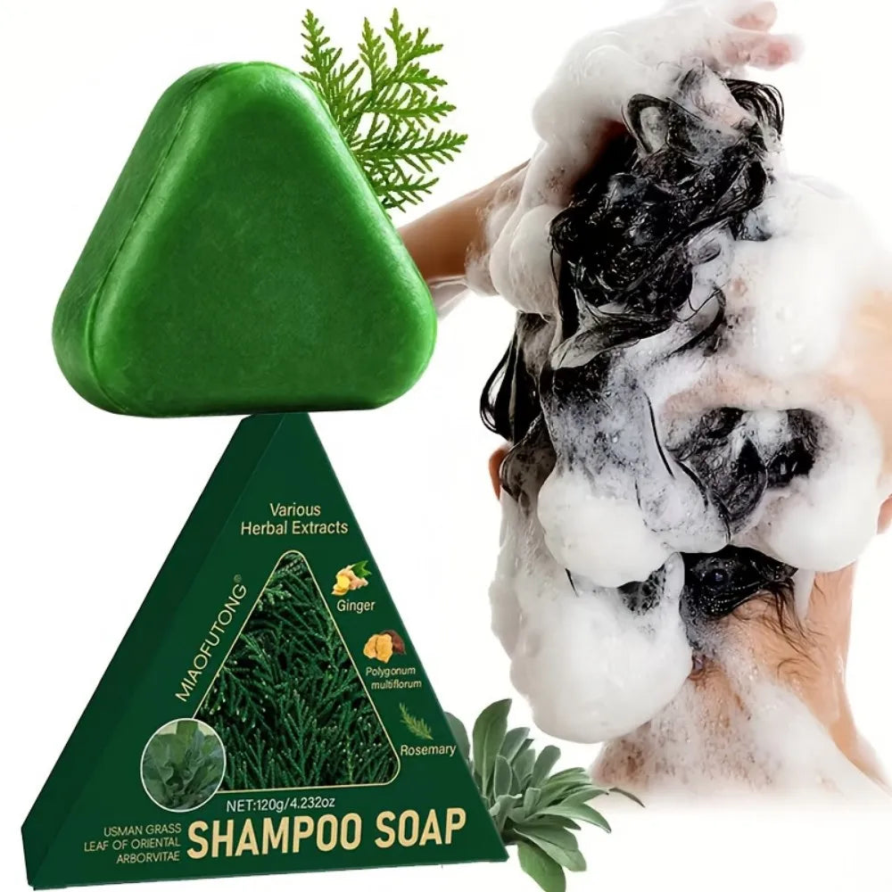 Natural Herbal Shampoo Soap Usman Grass Handmade Soap Hair Nourishing, Oil Control, Refreshing, Fluffy and Soothing Hair Care