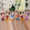 6pcs/set Disney Mickey Mouse Action Figures Minnie Donald Duck PVC Cake Ornaments Collection Decoration Children Toys Gifts