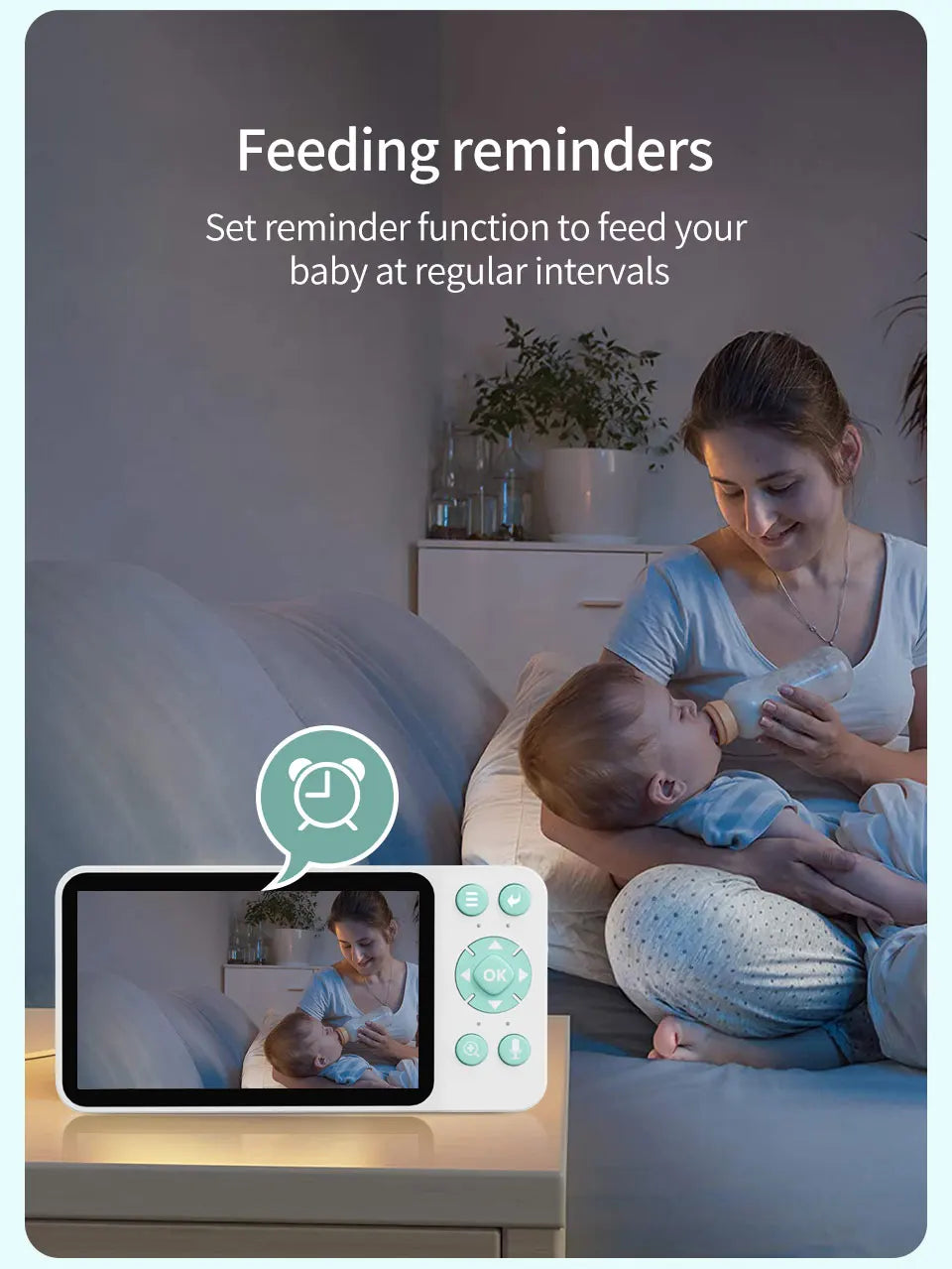 DANMINI 5 "tuya baby monitor 2K high definition WiFi remote mobile APP control up, down, left and right rotation gimbal camera