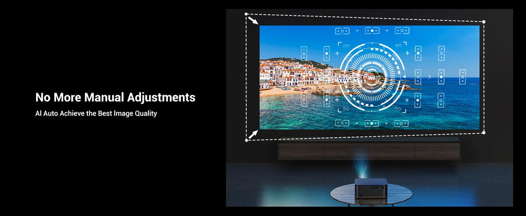 Happrun 4K Home Theater Projector (1500 ANSI, Auto Focus, Wi-Fi & Bluetooth)