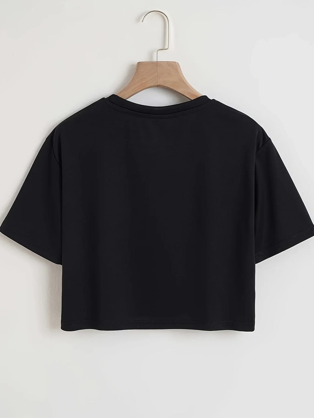 Women’s “Los Angeles 91” Graphic Crop Top – Round Neck Sports Tee, Casual Workout Activewear