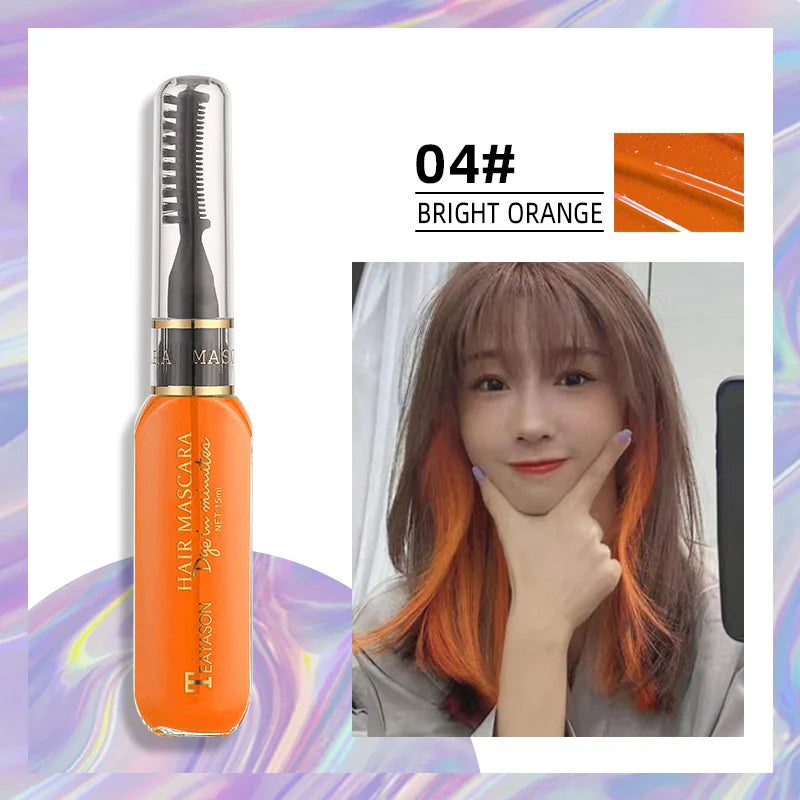 13 Colors One-off Hairs Color Disposable Hair Coloured Mascara Beauty Tool Washable Non-toxic DIY Hair Wax Blue Grey Purple