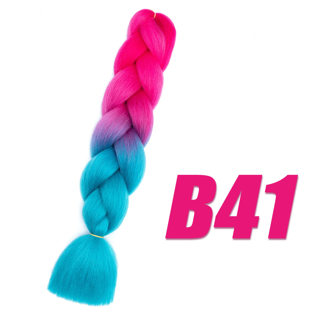 Purple Braiding Hair Pre Stretched Synthetic Kanekalon Crochet Hair Jumbo Braids Extensions Hair Accessories For Girls Braids