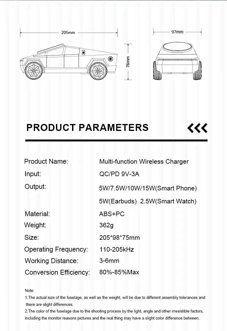 CyberDock Qi2 3-in-1 Wireless Charging Station — Desktop Stand for iPhone, AirPods & Watch