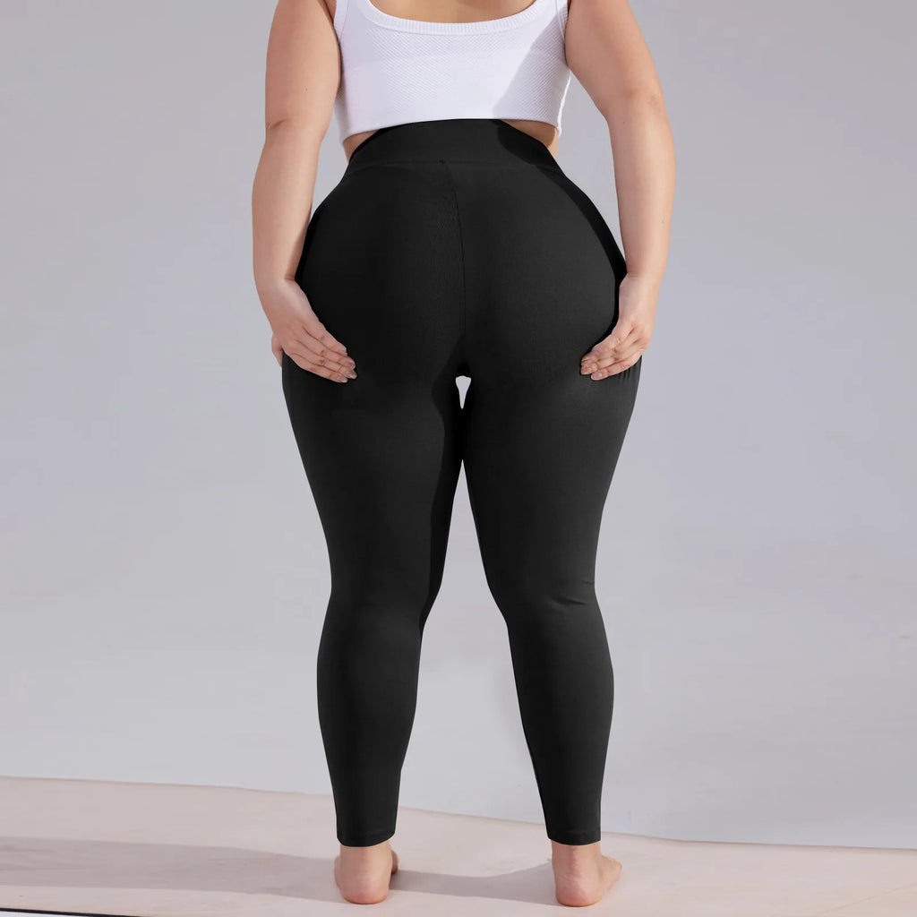 Plus Size Women’s High-Waisted Yoga Pants with Pockets – Hip Lift Athletic Leggings