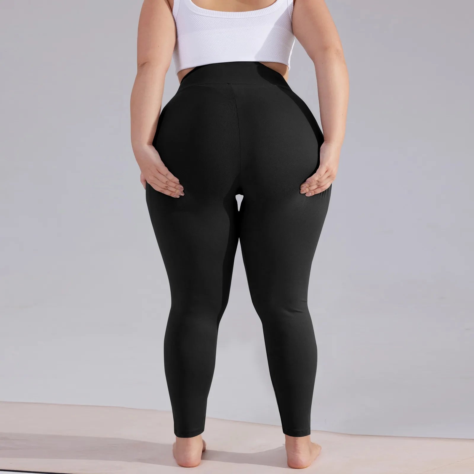 Plus Size Women’s High-Waisted Yoga Pants with Pockets – Hip Lift Athletic Leggings