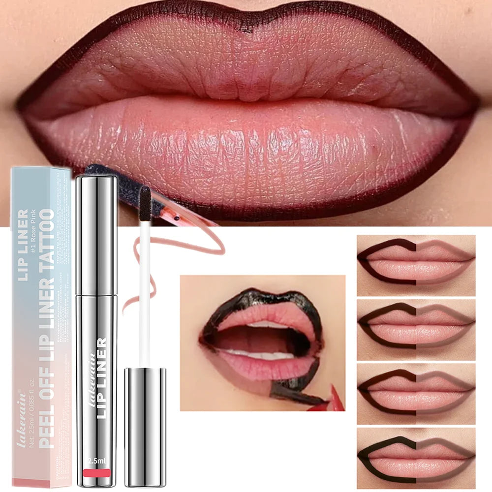 ibcccndc Waterproof Peel-Off Lip Liner & Tint (4 Colors, Long-Lasting Matte)
