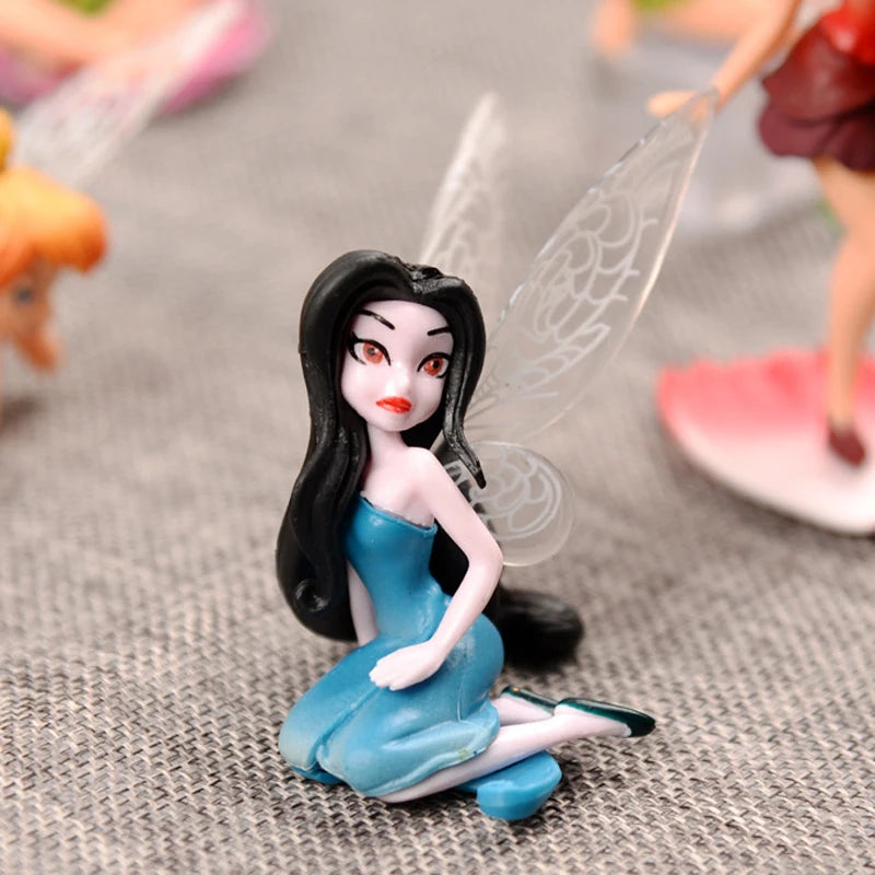 Tinker Bell 6pcs Set PVC Action Figures for Girls Fairy Tales Toys Collectible Anime Dolls for Kids Girls Disney Doll Gifts