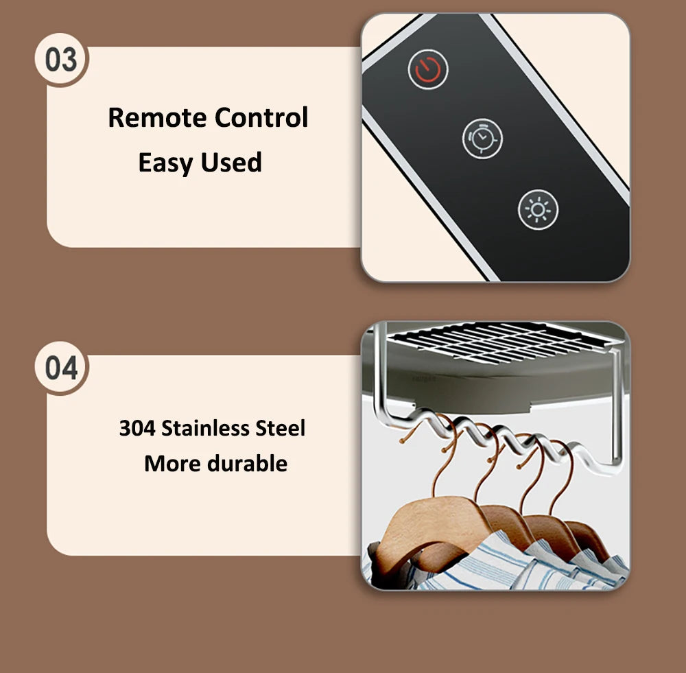 Portable Clothes Dryer Folded Electric Clothing Dryer Multifunctional Intelligent Timed Warm Laundry Dryer with Remote Control