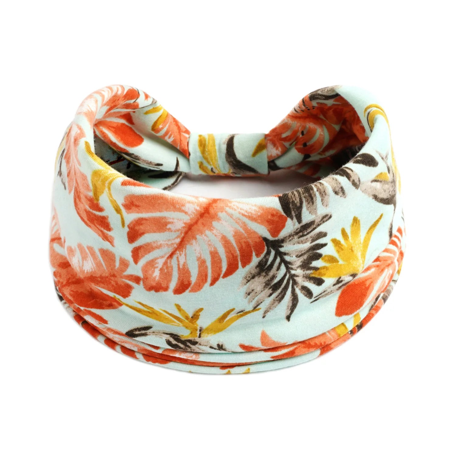 Boho Wide Knot Floral Cotton Headband | Stretch Turban Hair Scarf for Women