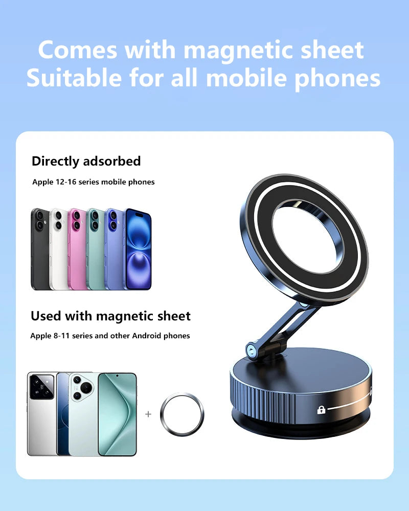 Xiaomi Super Strong Magnetic Phone Holder Foldable Design 360° Adjustable Vacuum Car Mount For Car Desk Bathroom Phone Holder