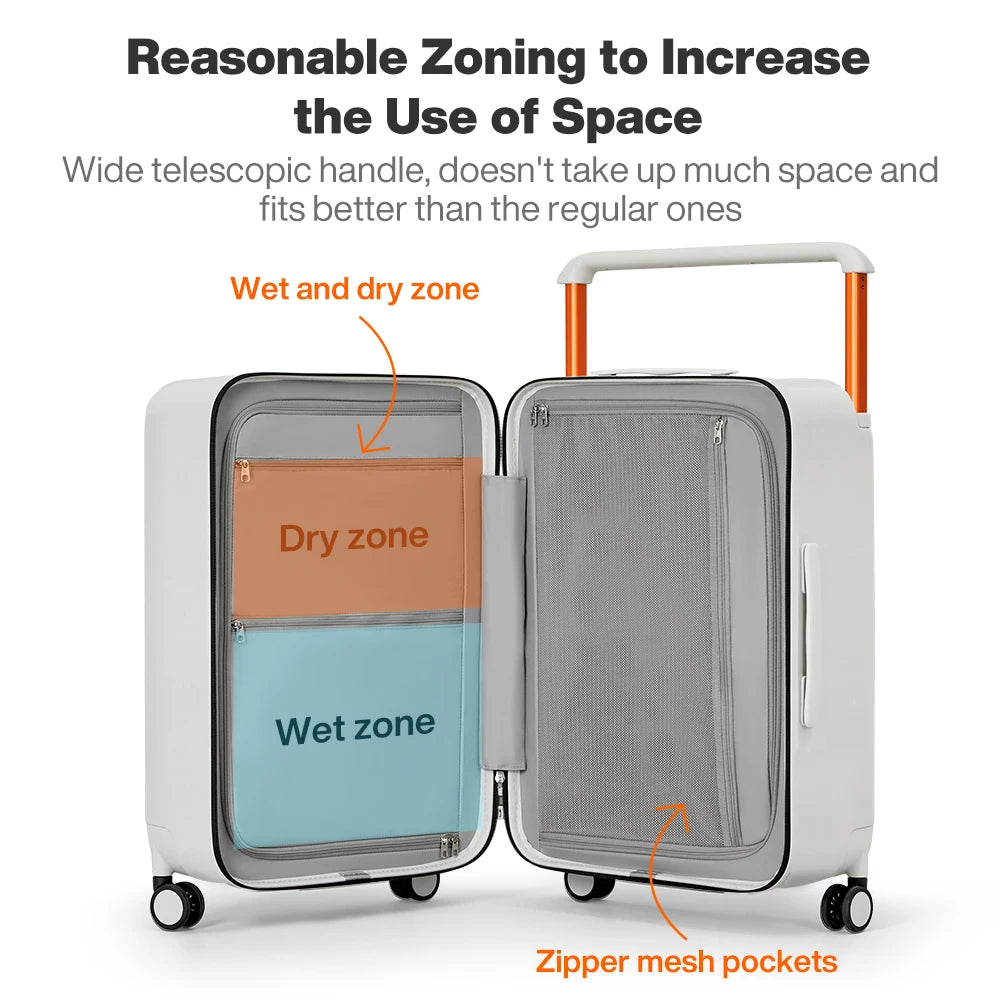 Mixi Large-Capacity Suitcase Trolley Case 26inch Checked in Hardside Rolling Wheels Luggage Wide Handle Travel Suitcases Trunk