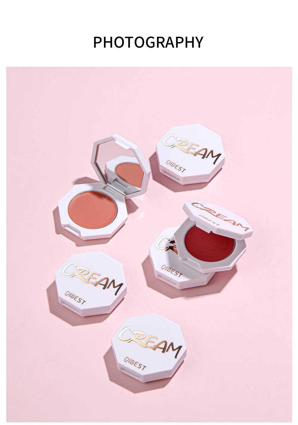 QIBEST Matte Blush Rouge Palette — Long-Lasting Natural Glow